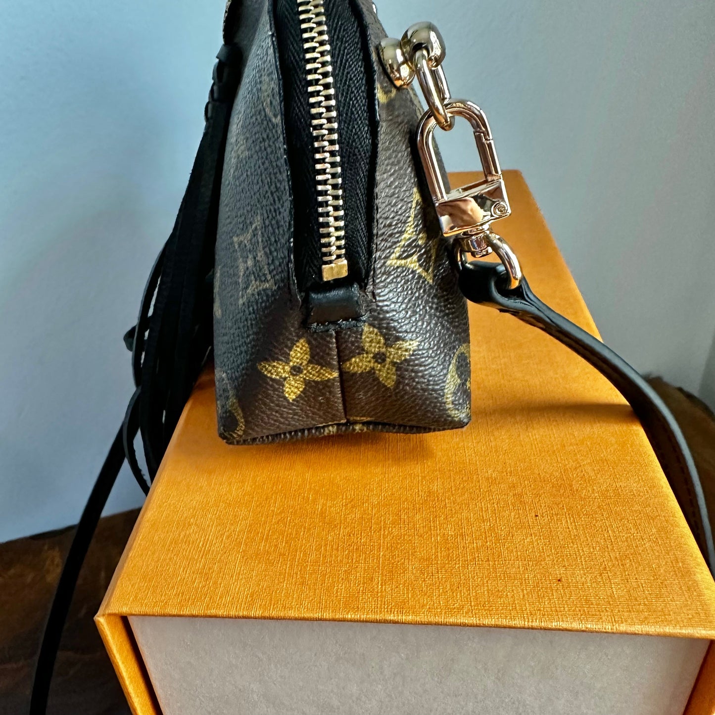 The Junco Crossbody -Orvis bags Monogram in Black Fringe