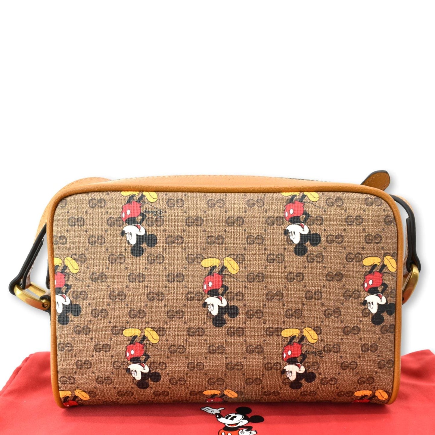 GUCCI x Disney Mickey Mouse GG Supreme Coated Canvas Crossbody Bag Brown 602536