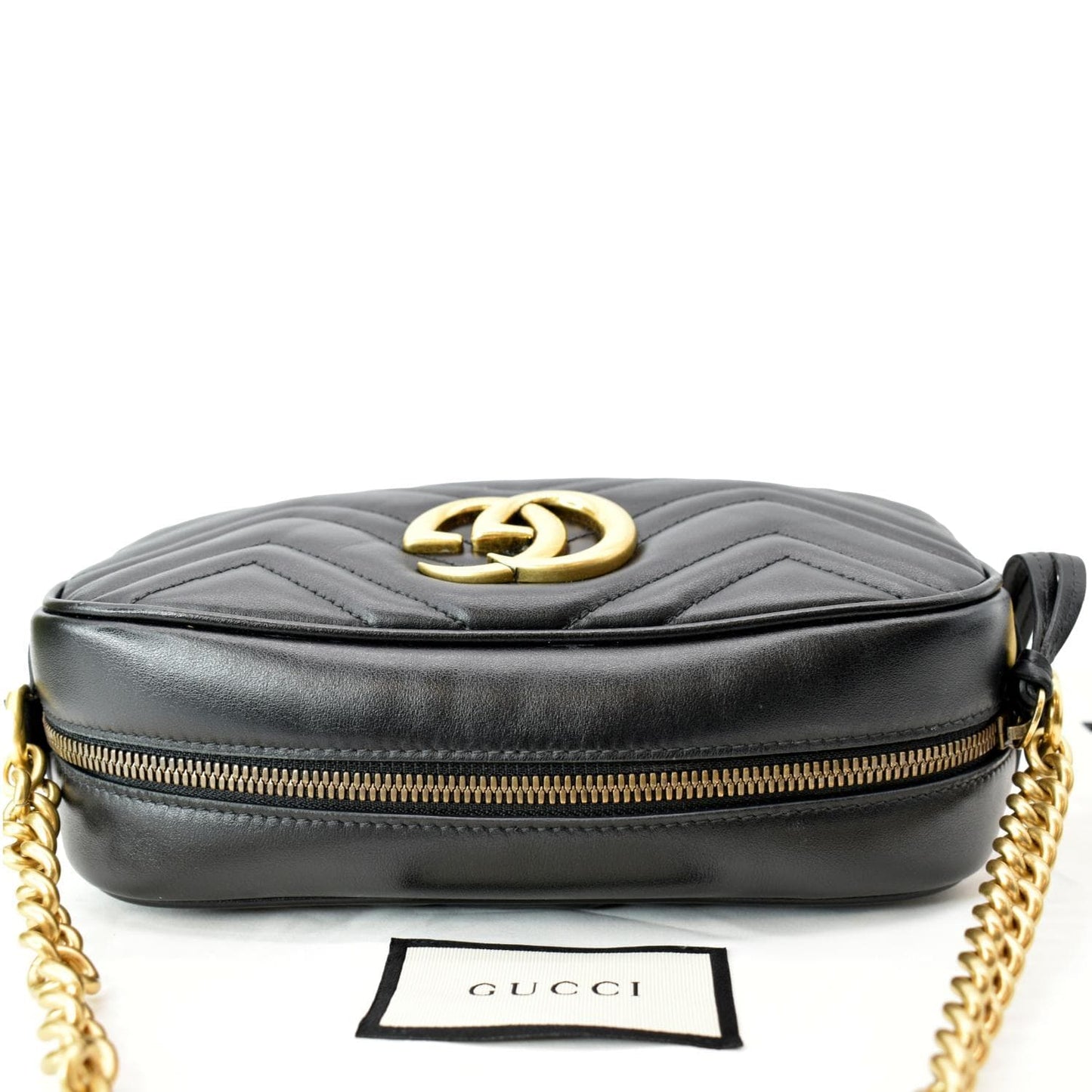 GUCCI GG Marmont Matelasse Small Leather Crossbody Bag Black 447632