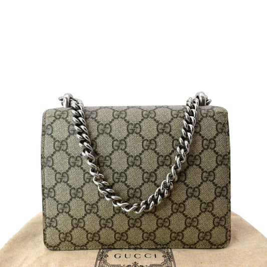 GUCCI Dionysus Mini GG Supreme Canvas Crossbody Bag Beige 421970