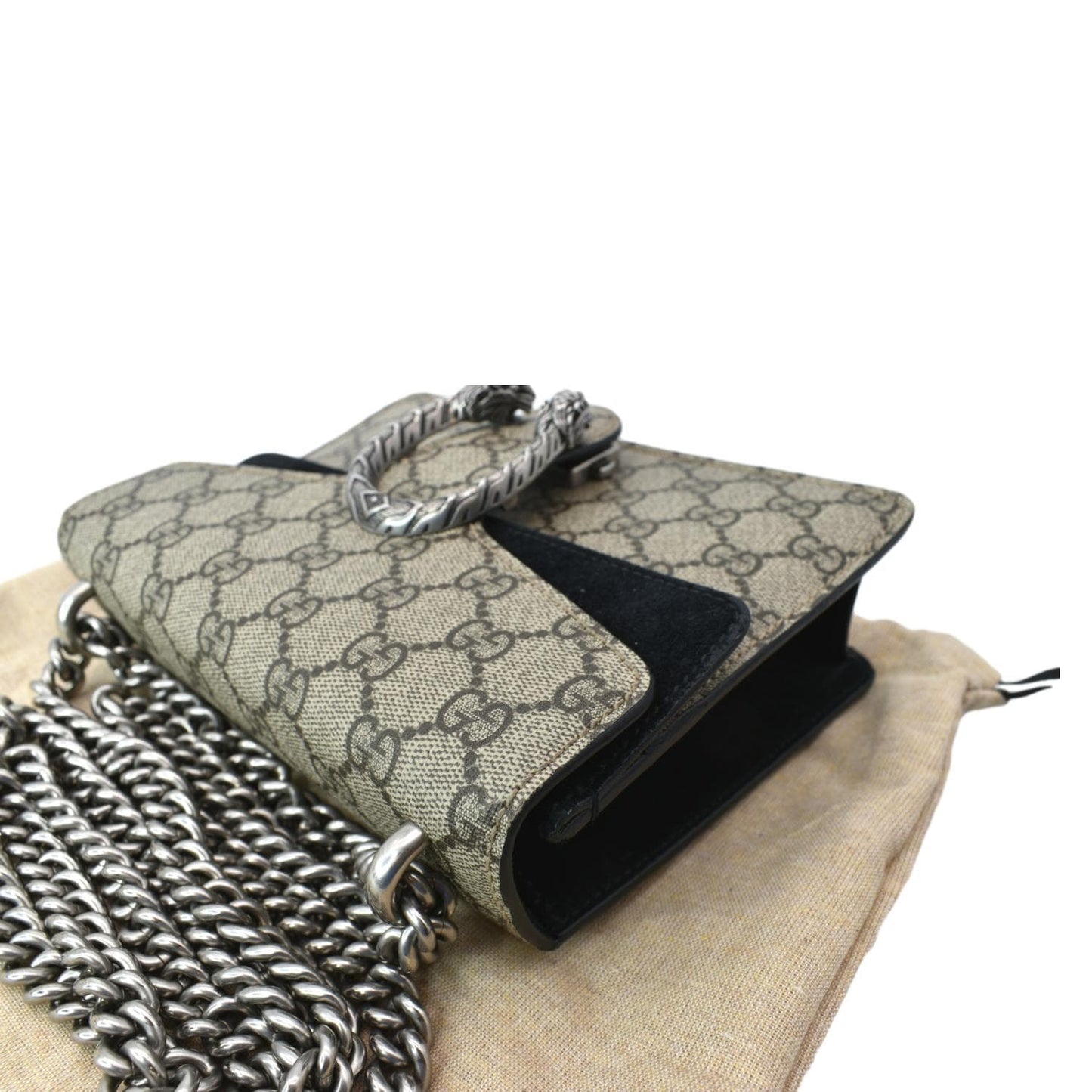 GUCCI Dionysus Mini GG Supreme Canvas Crossbody Bag Beige 421970