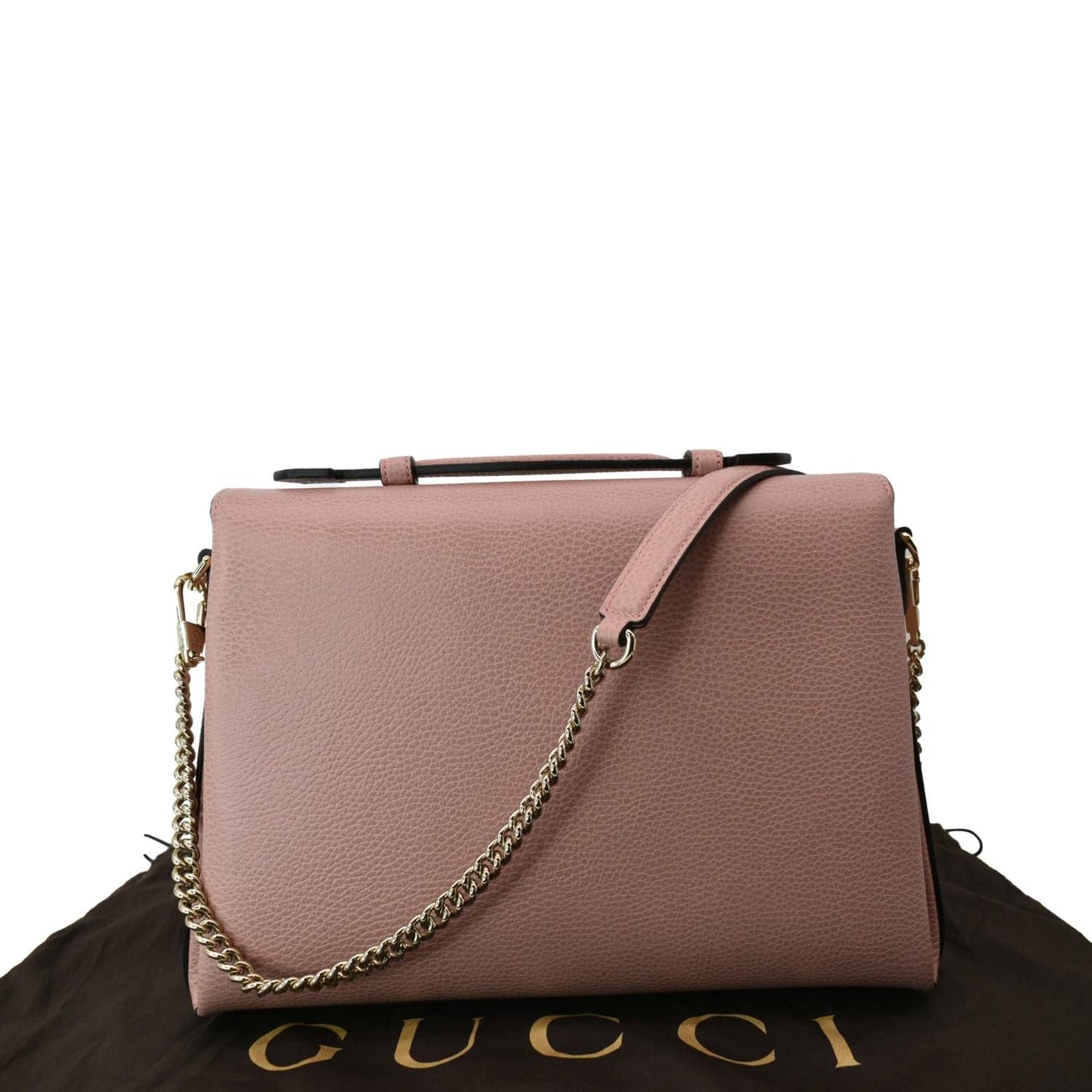 GUCCI Dollar Interlocking G Medium Calfskin Leather Shoulder Bag Soft Pink 510306