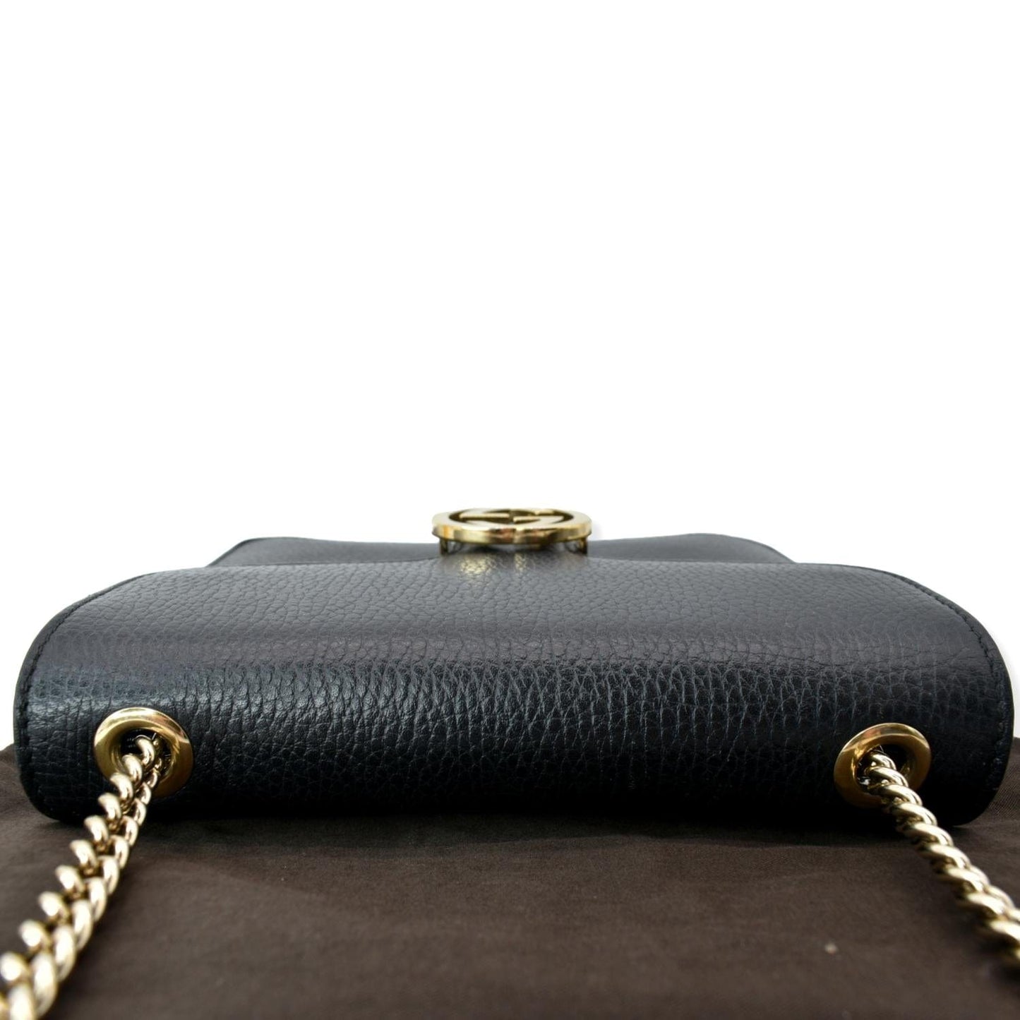 GUCCI Interlocking GG Leather Crossbody Bag Black 510304