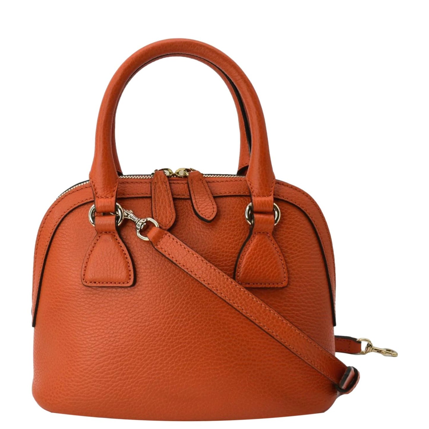 GUCCI Dome Small Leather Crossbody Bag Orange 449661
