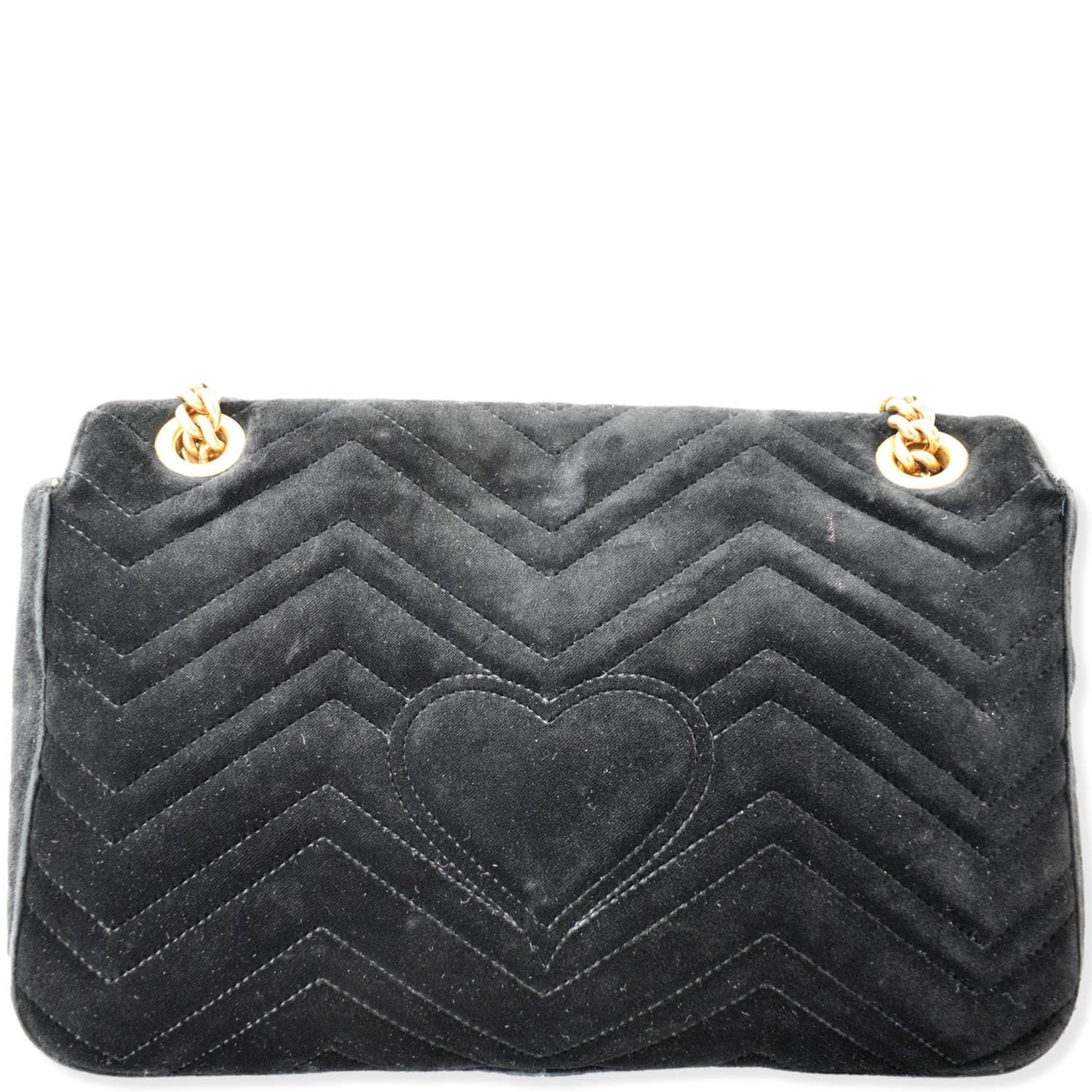 GUCCI Blind For Love Marmont Embroidered Velvet Shoulder Bag Black 443496