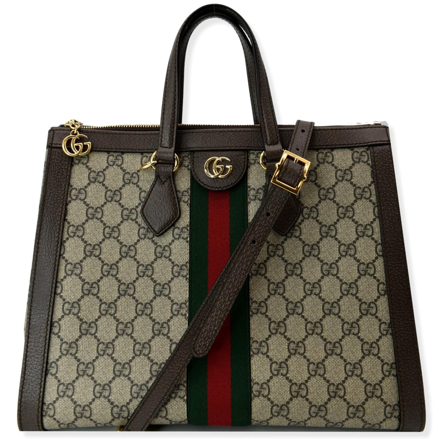 GUCCI Ophidia Medium GG Supreme Tote Shoulder Bag Beige 524537
