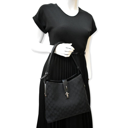 GUCCI GG Monogram Piston Tote Bag Black 110291