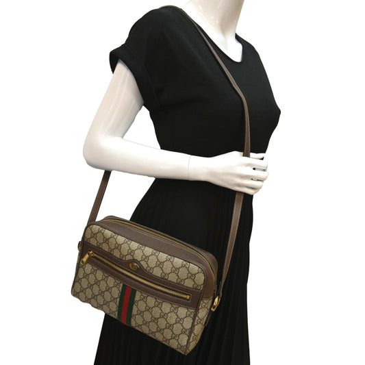 GUCCI Ophidia GG Supreme Crossbody Bag Beige 517080