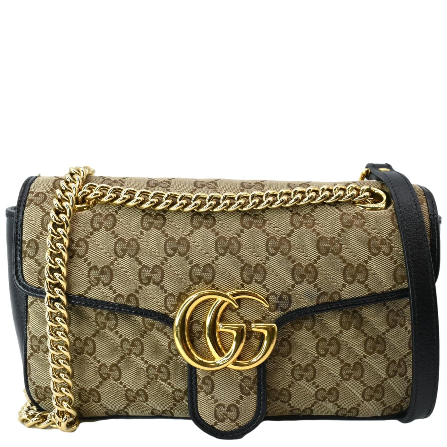 GUCCI GG Marmont Small Matelasse Canvas Shoulder Bag Black 443497