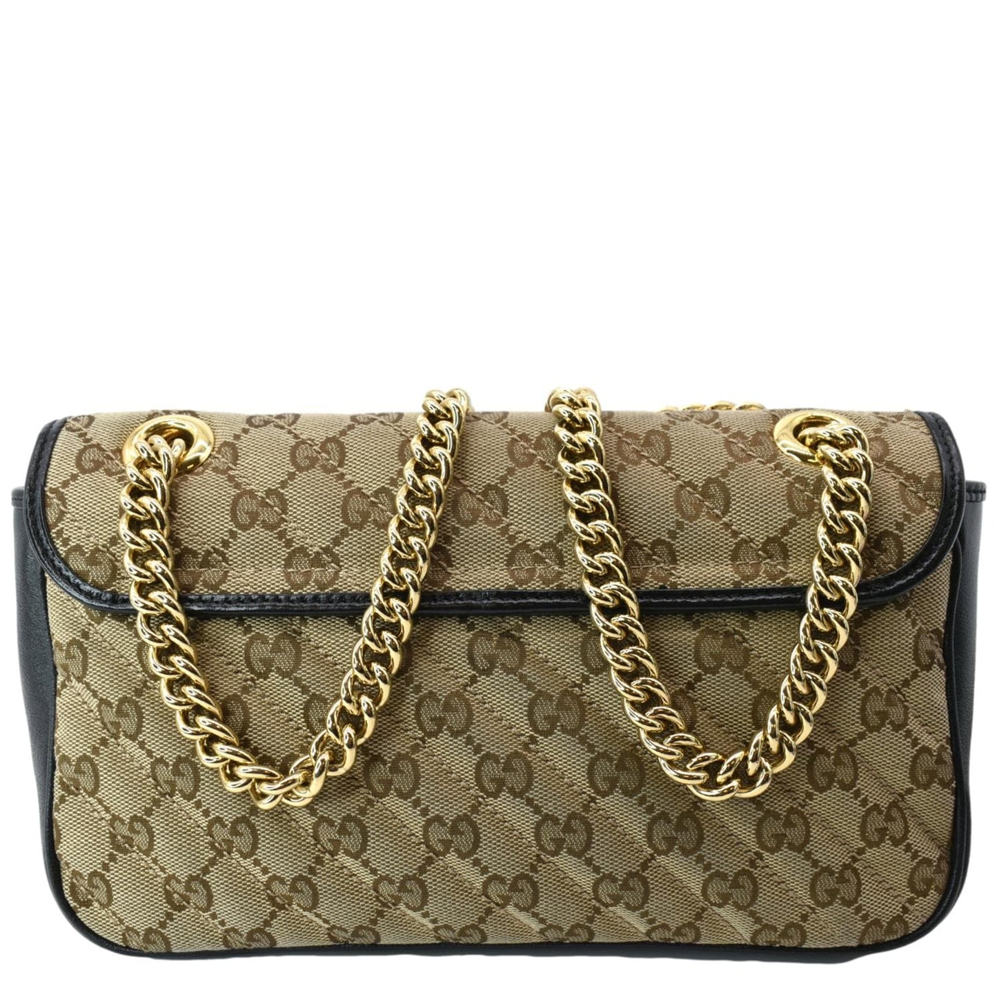 GUCCI GG Marmont Small Matelasse Canvas Shoulder Bag Black 443497