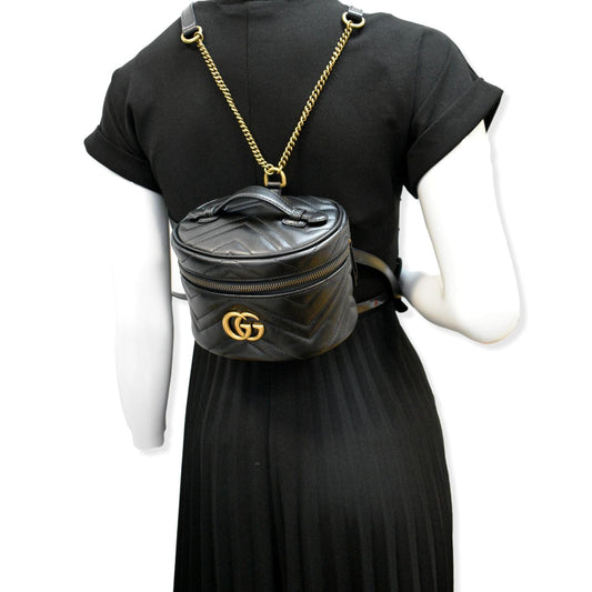 GUCCI GG Marmont Mini Leather Backpack Bag Black 598594