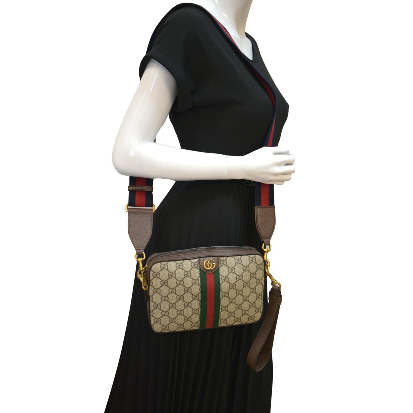 GUCCI Ophidia GG Supreme Canvas Crossbody Bag Beige 699439