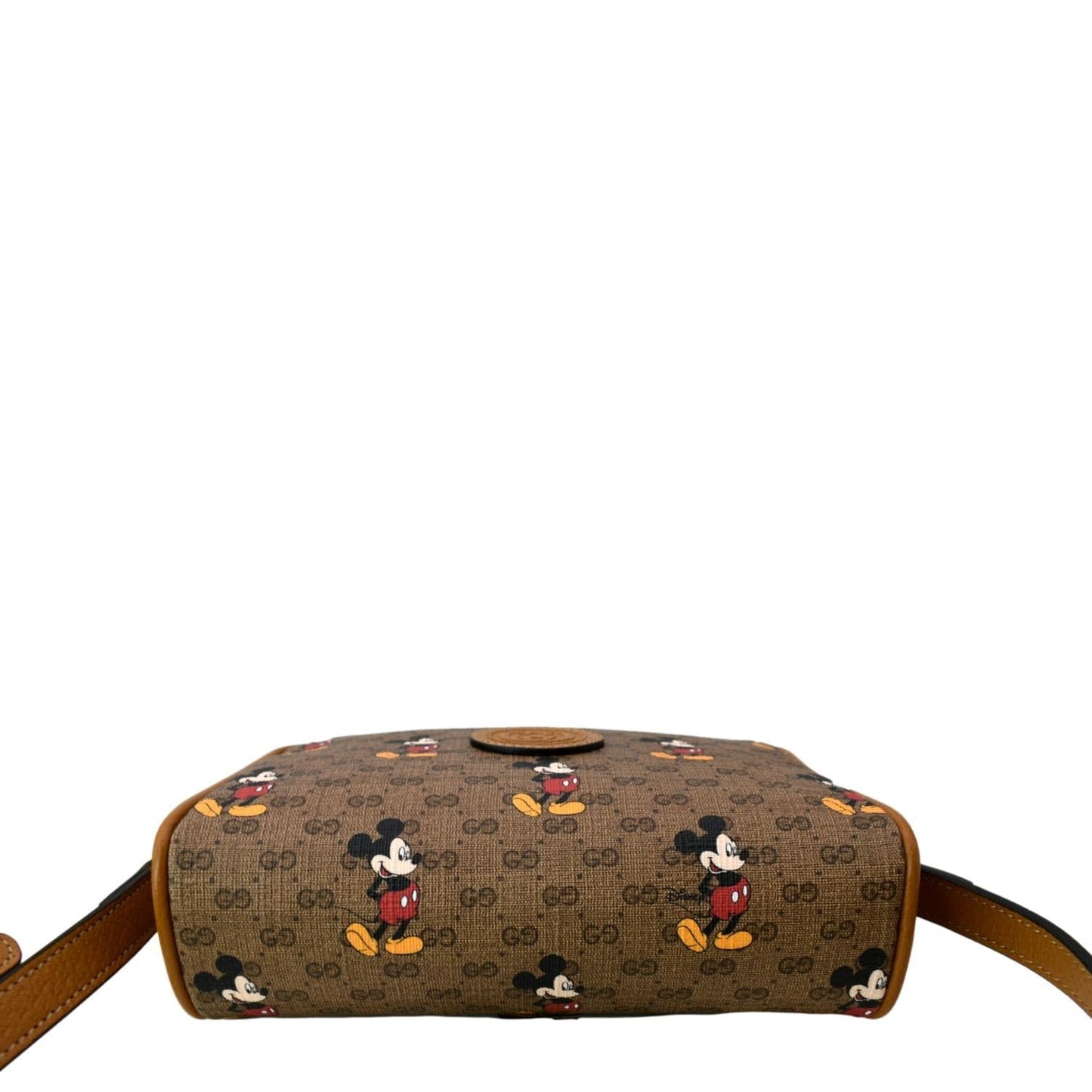 GUCCI x Disney Mickey Mouse GG Supreme Coated Canvas Crossbody Bag Brown 602536