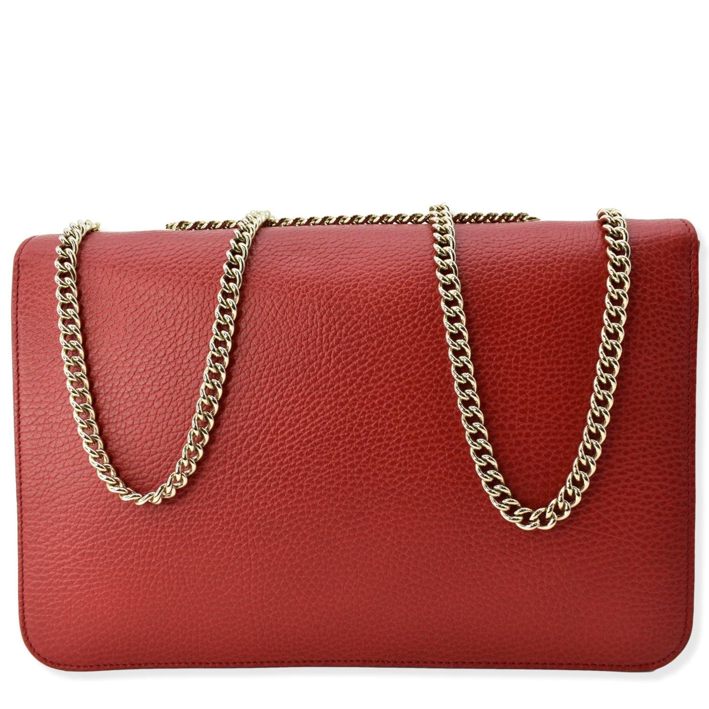 GUCCI Interlocking GG Calfskin Leather Crossbody Bag Red 510303