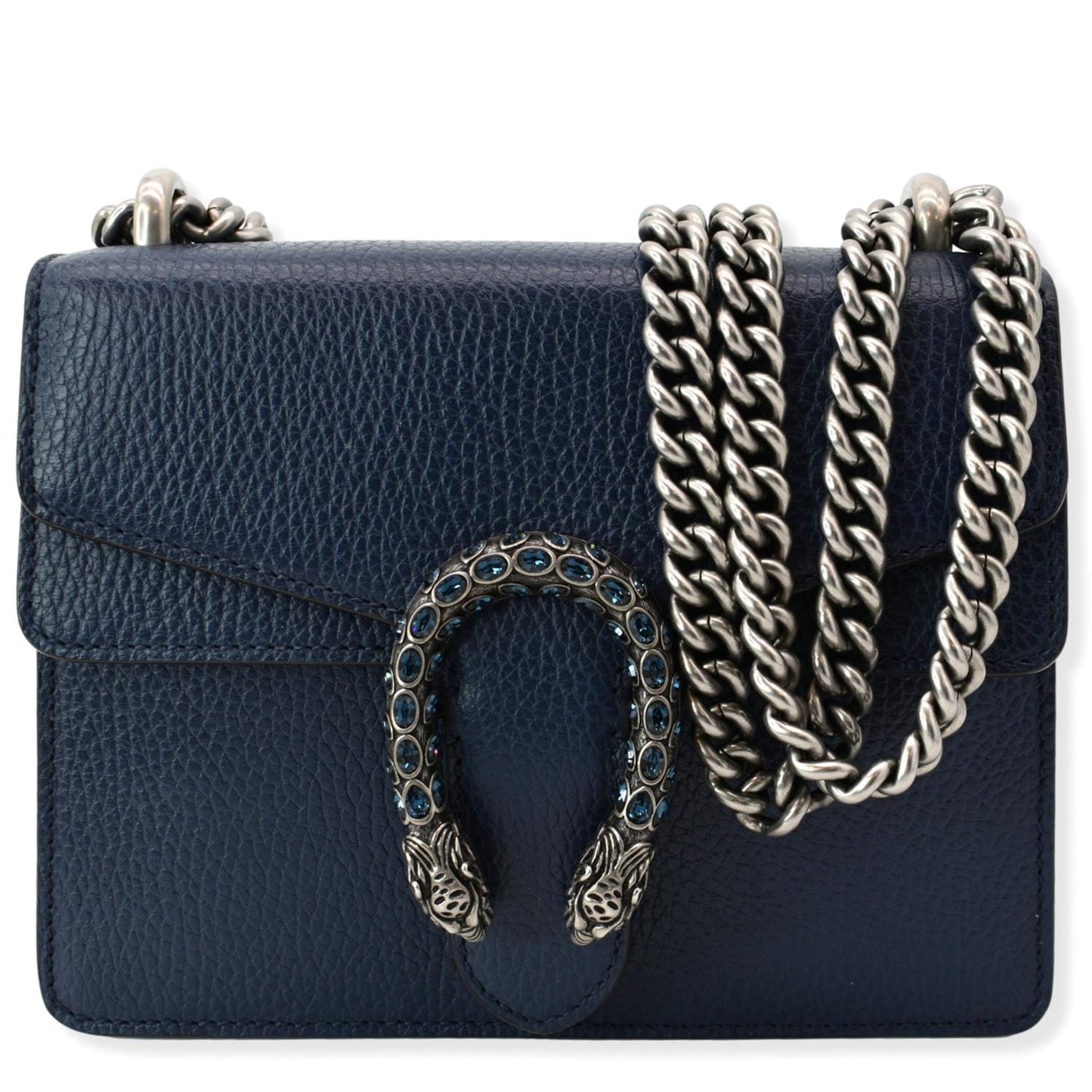 GUCCI Dionysus Mini Leather Crossbody Bag Blue 421970