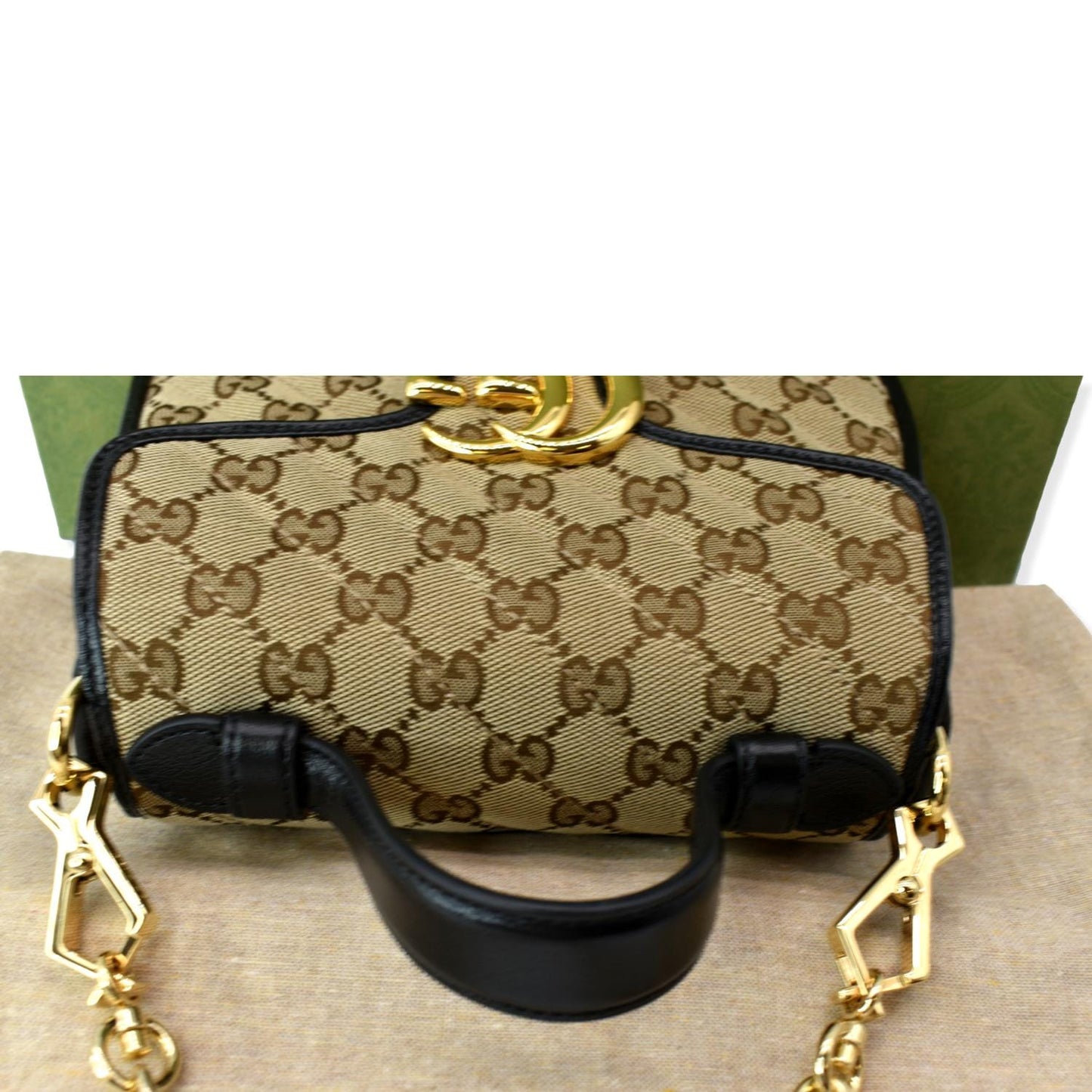GUCCI GG Marmont Mini Top Handle Crossbody Bag 583571 Beige