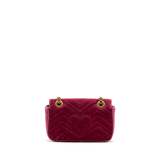Gucci Mini GG Marmont Shoulder Bag Velvet Pink