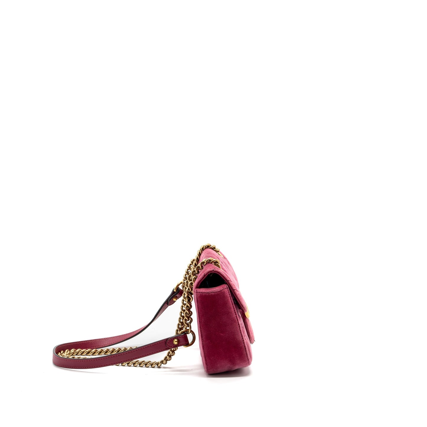 Gucci Mini GG Marmont Shoulder Bag Velvet Pink