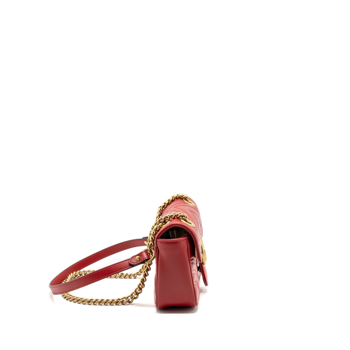 Gucci mini GG marmont shoulder bag calfskin red