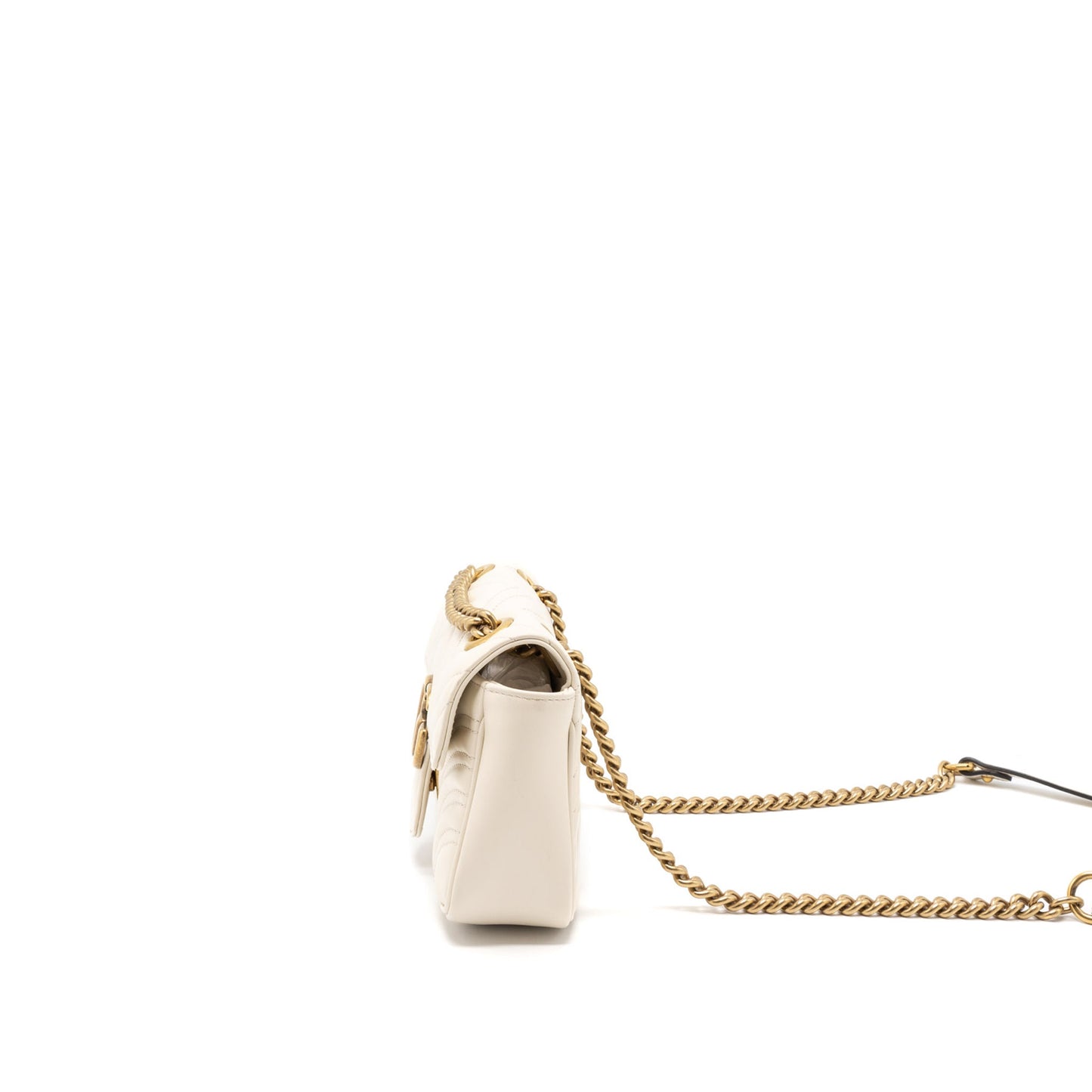 Gucci GG Marmont Mini Bag Matelass� Calfskin White Brushed