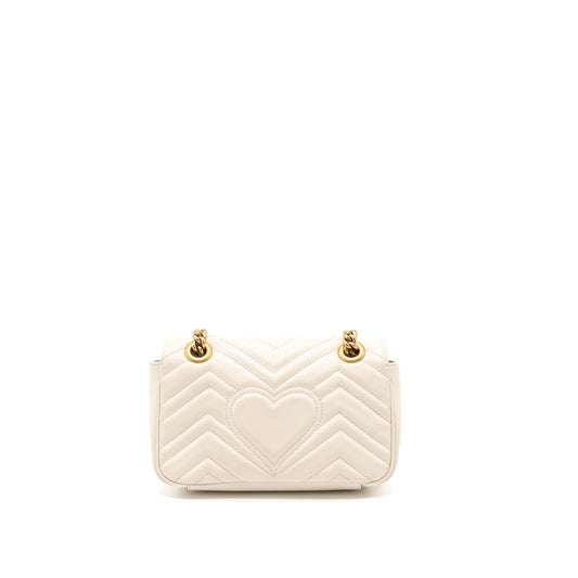 Gucci GG Marmont Mini Bag Matelass� Calfskin White Brushed