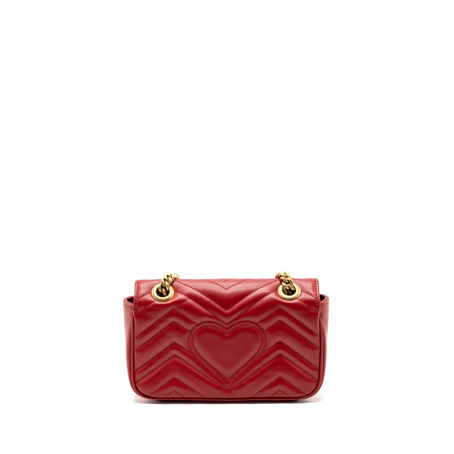 Gucci mini GG marmont shoulder bag calfskin red