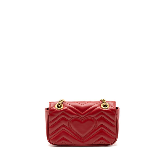 Gucci mini GG marmont shoulder bag calfskin red