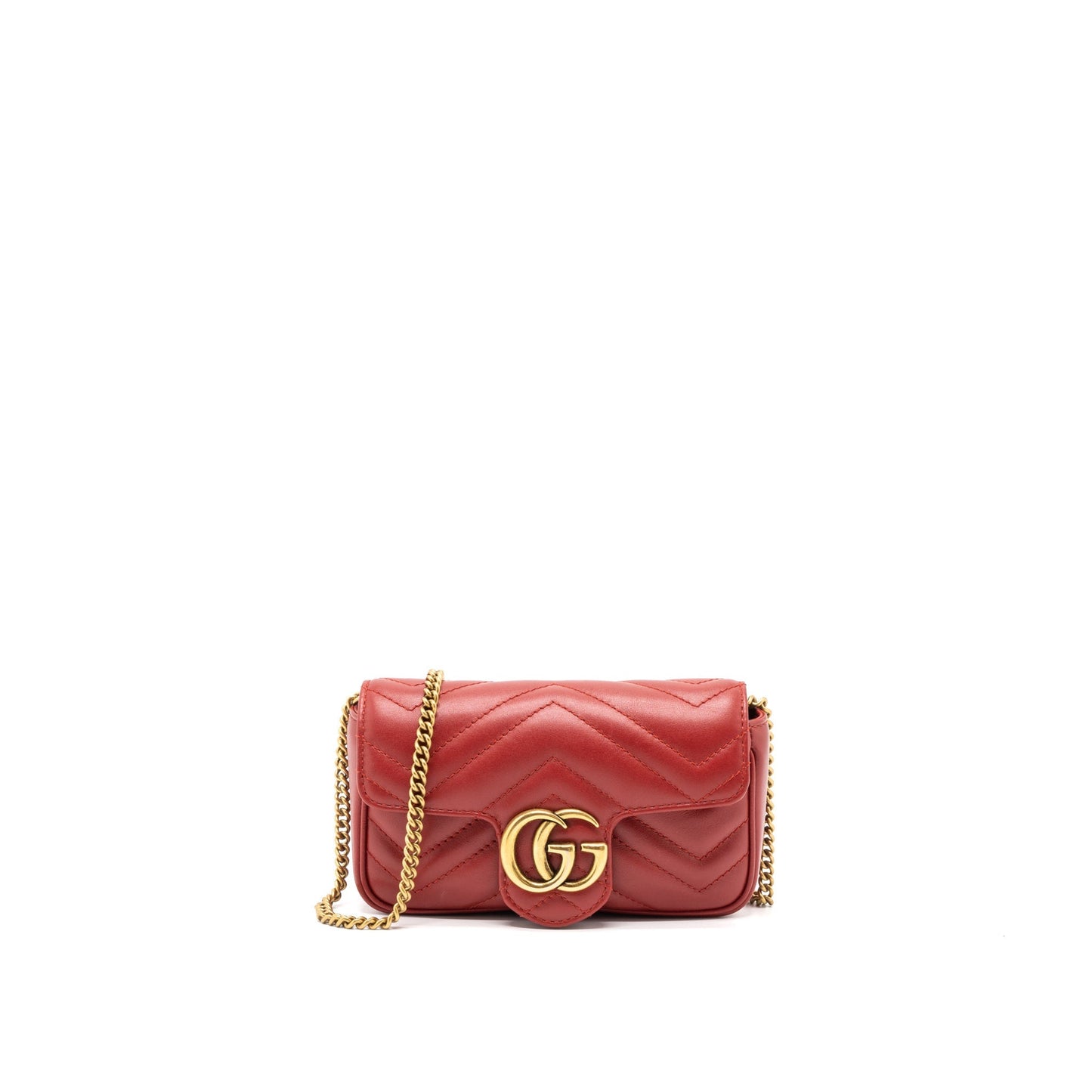 Gucci GG Marmont Super Mini Bag Matelass� Calfskin Red Brushed