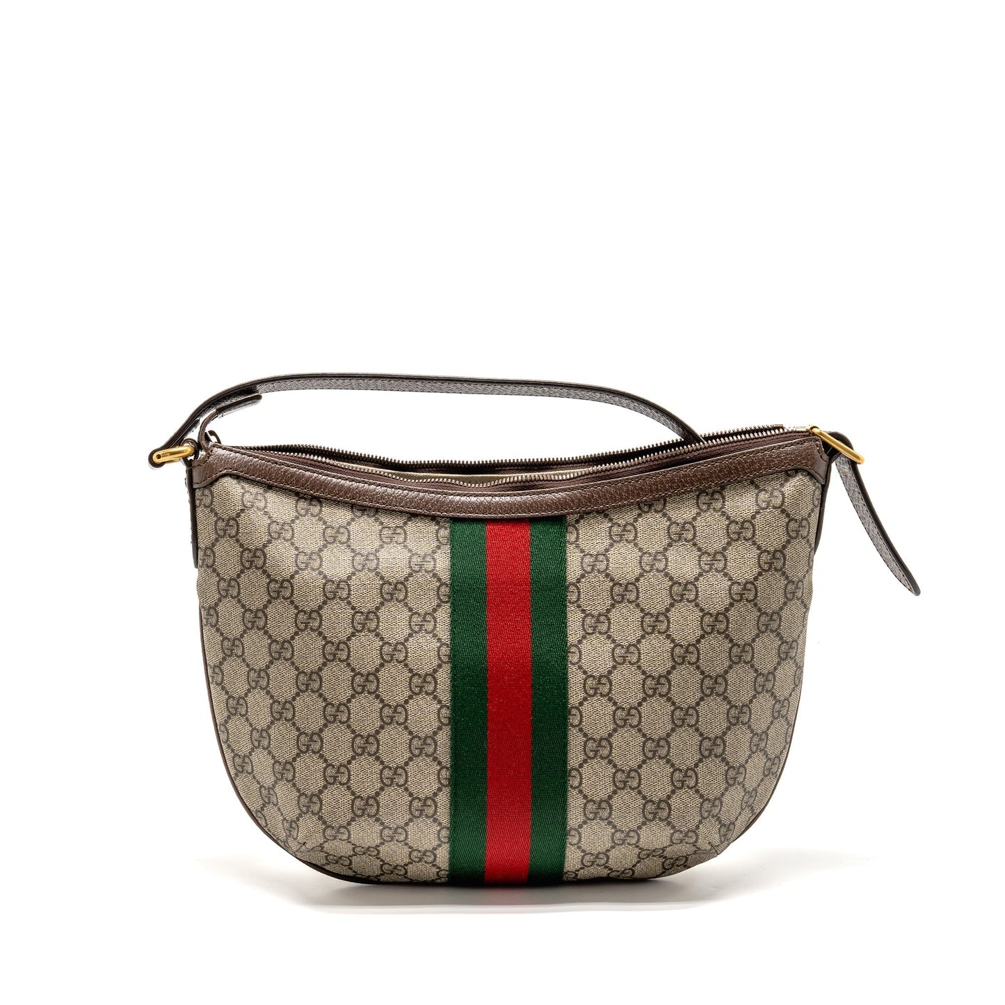 Gucci Small Ophidia Half Moon Crossbody Hobo Bag GG Supreme Canvas