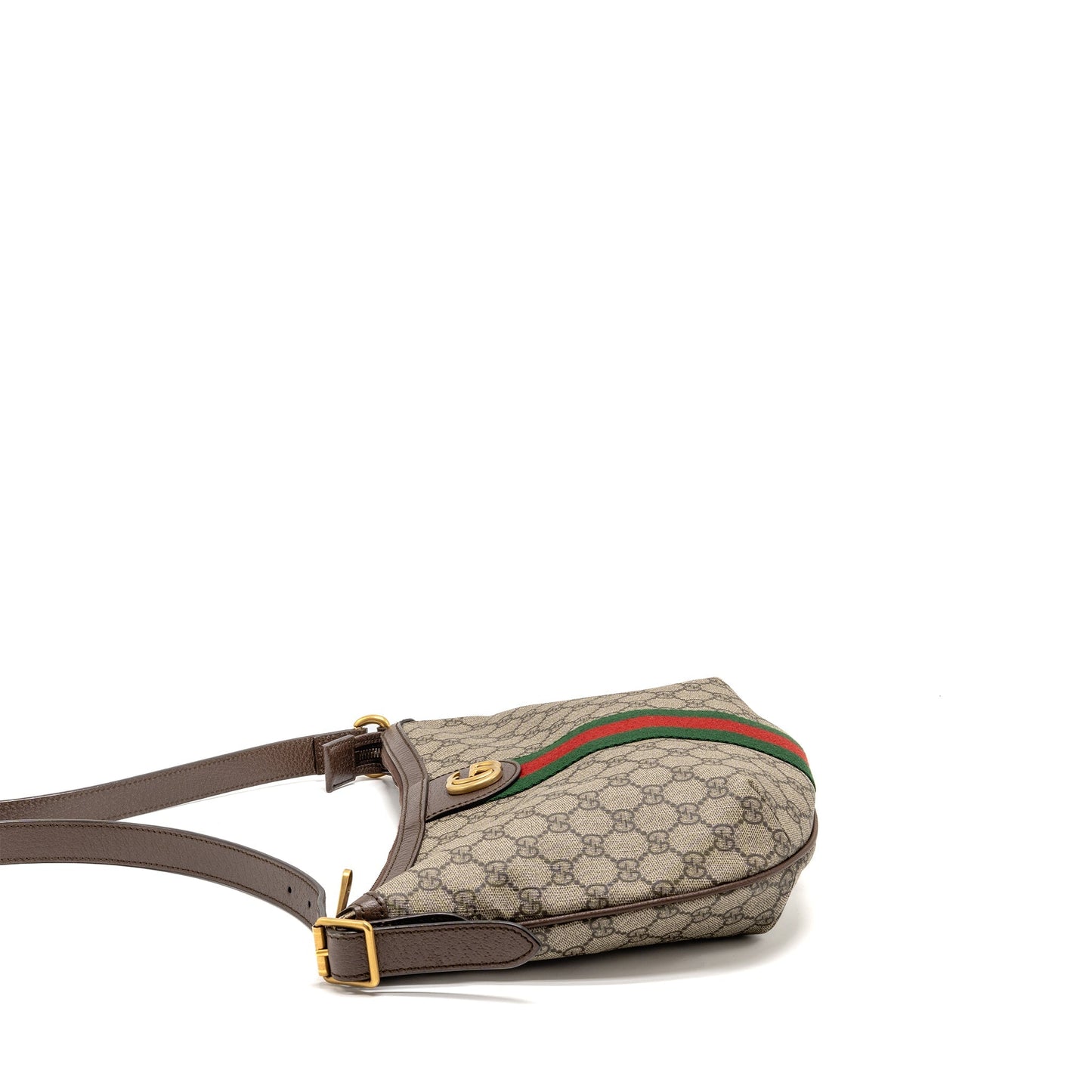 Gucci Small Ophidia Half Moon Crossbody Hobo Bag GG Supreme Canvas