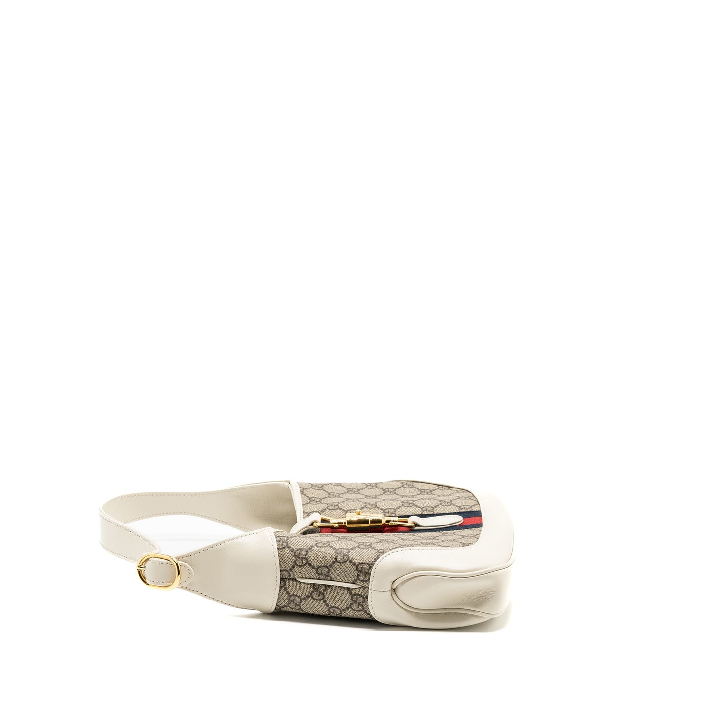 Gucci Jackie 1961 small shoulder bag GG supreme canvas / calfskin white multicolour