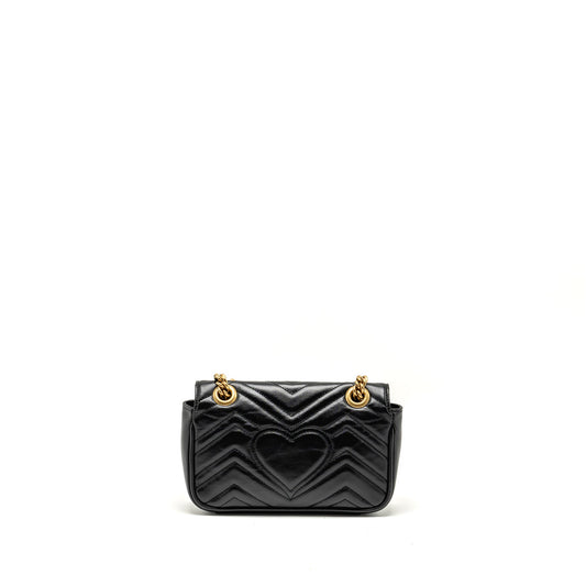 GUCCI Mini GG Marmont Shoulder Bag Calfskin Black