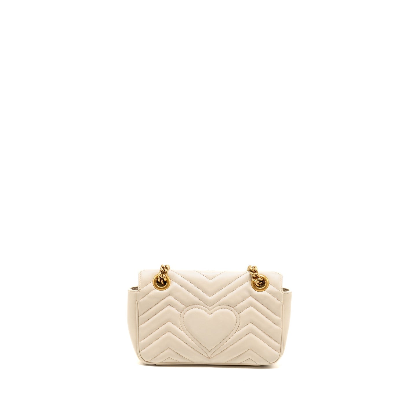 Gucci Mini GG Marmont Shoulder Bag Calfskin White