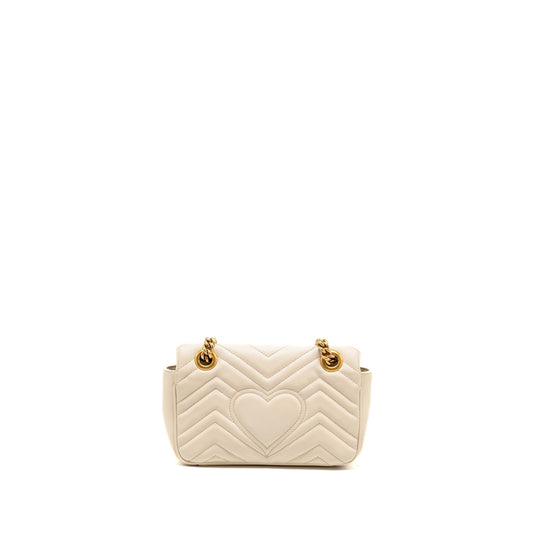 Gucci Mini GG Marmont Shoulder Bag Calfskin White