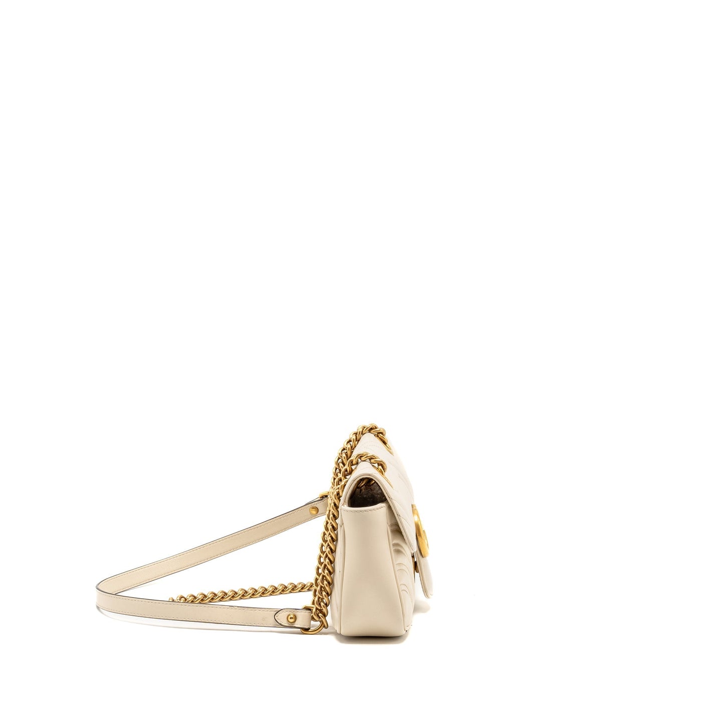 Gucci Mini GG Marmont Shoulder Bag Calfskin White