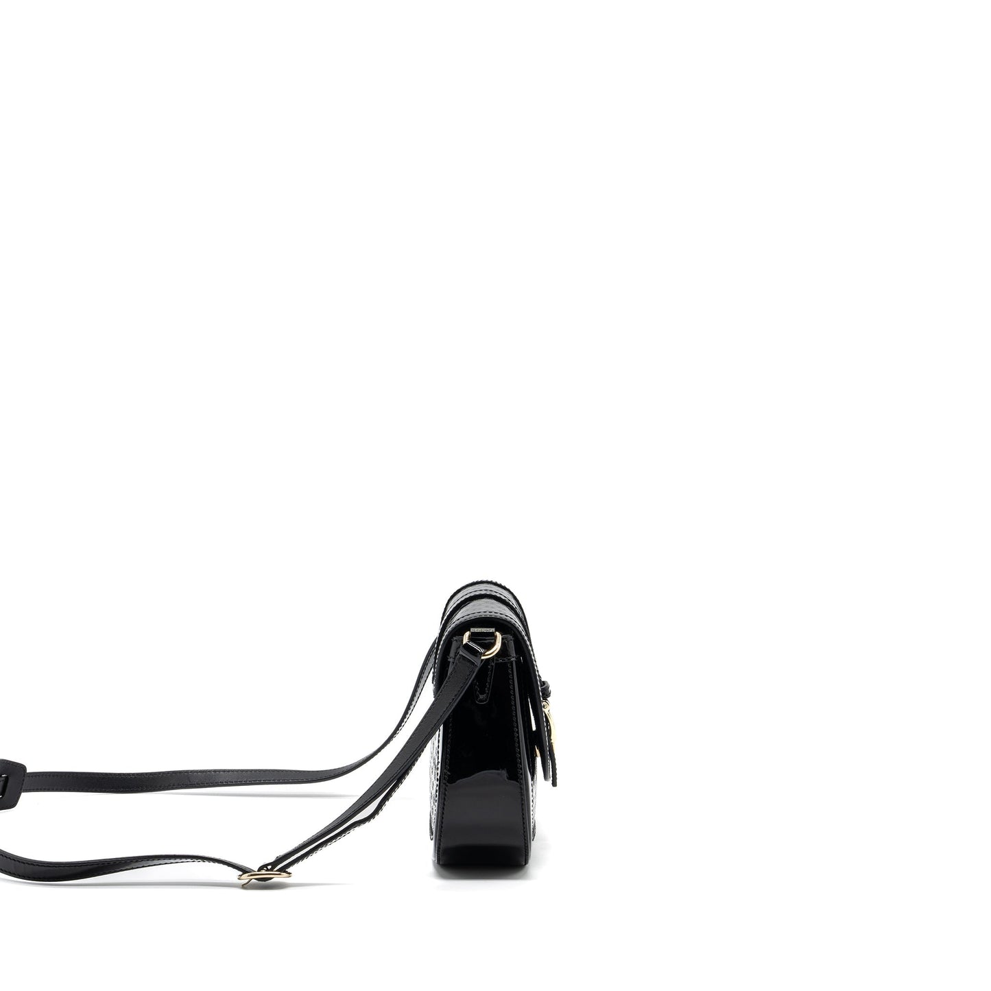 Gucci messenger crossbody bag patent black L