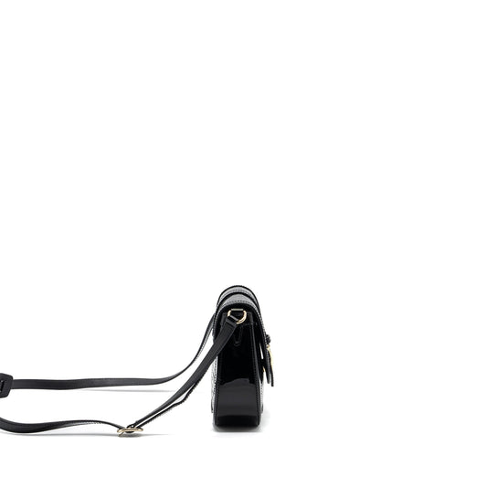 Gucci messenger crossbody bag patent black L