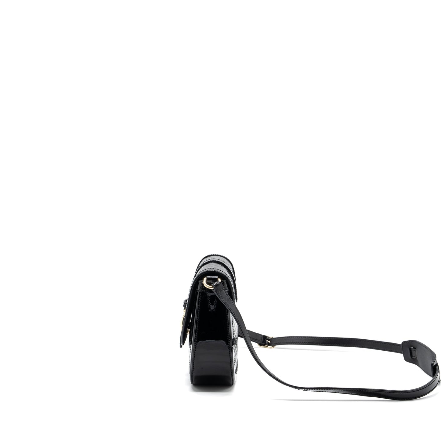 Gucci messenger crossbody bag patent black L
