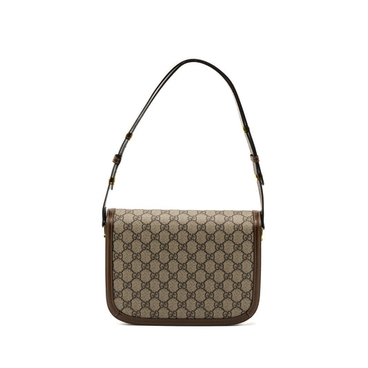 Gucci Horsebit 1955 Shoulder Bag GG Supreme Canvas/ Leather Brown