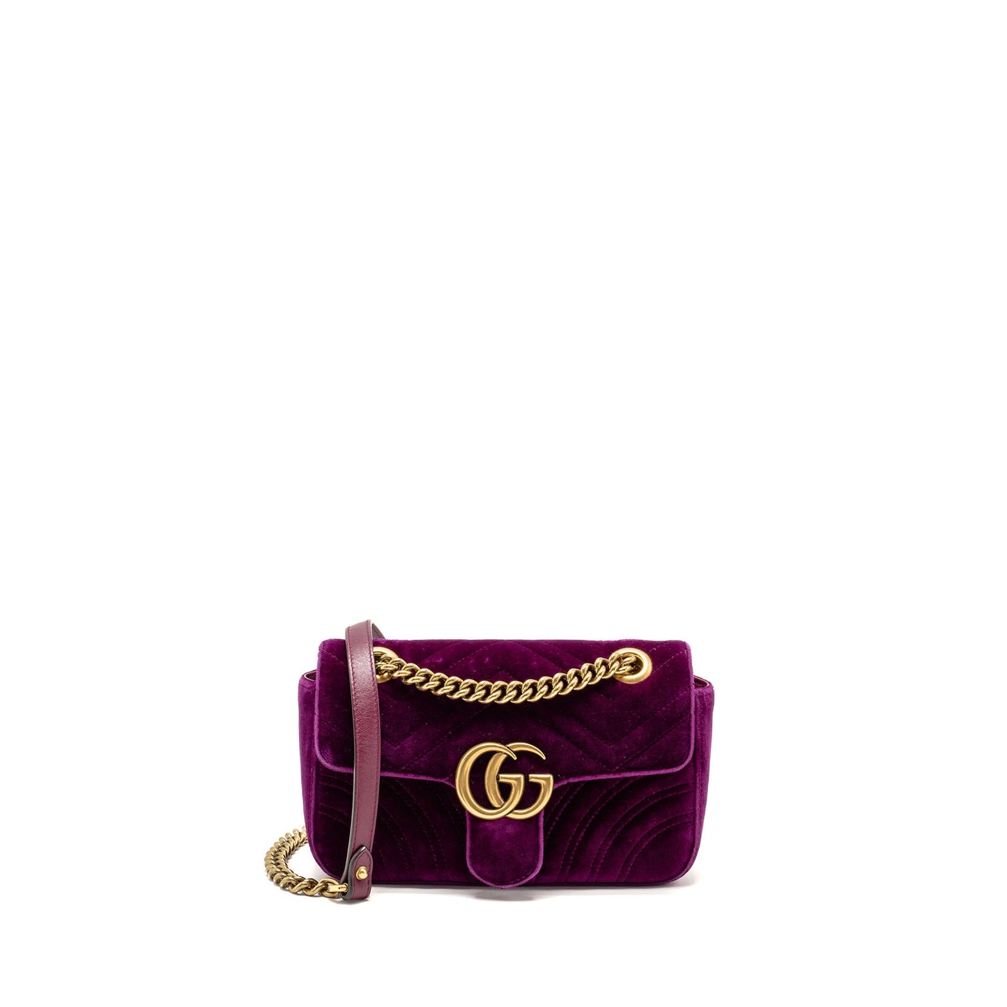 Gucci Mini GG Marmont Shoulder Bag Velvet Hot Pink
