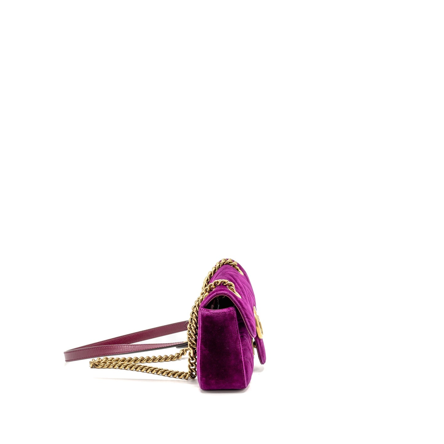 Gucci Mini GG Marmont Shoulder Bag Velvet Hot Pink