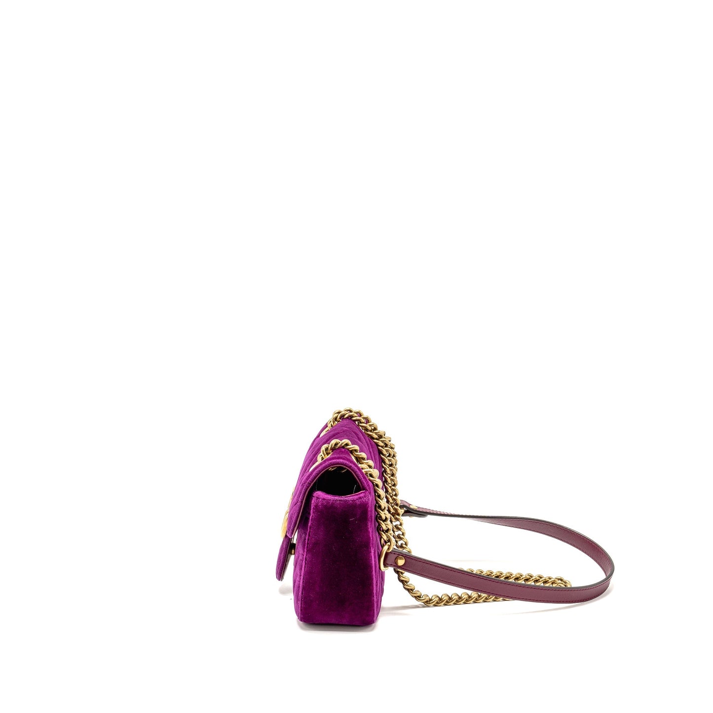 Gucci Mini GG Marmont Shoulder Bag Velvet Hot Pink