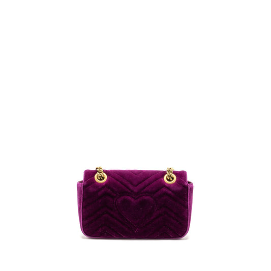 Gucci Mini GG Marmont Shoulder Bag Velvet Hot Pink