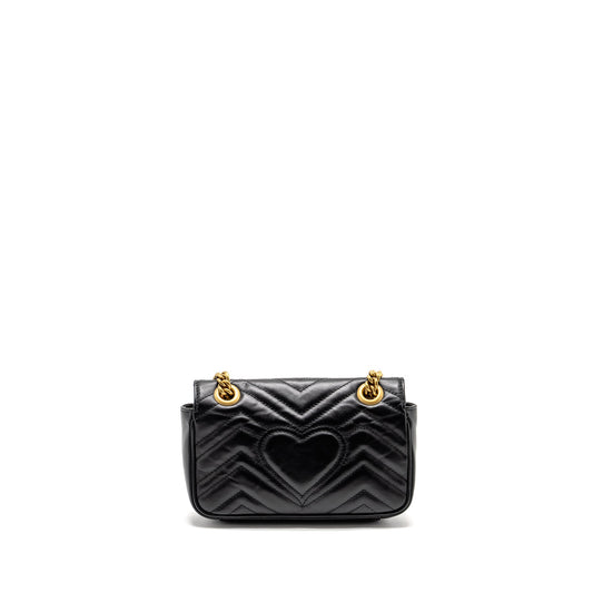 Gucci Mini GG Marmont Shoulder Bag Calfskin Black