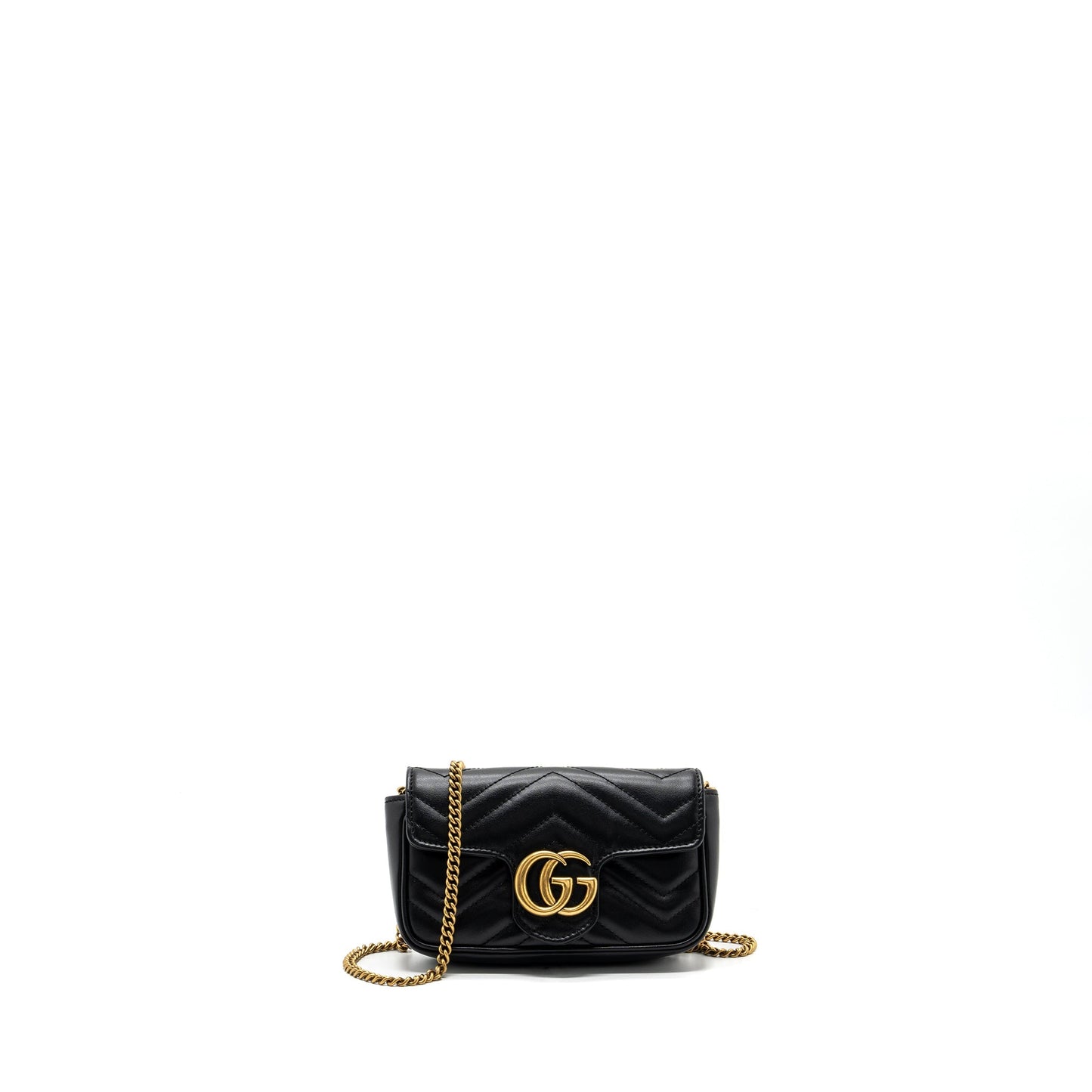 Gucci GG marmont super mini bag calfskin black