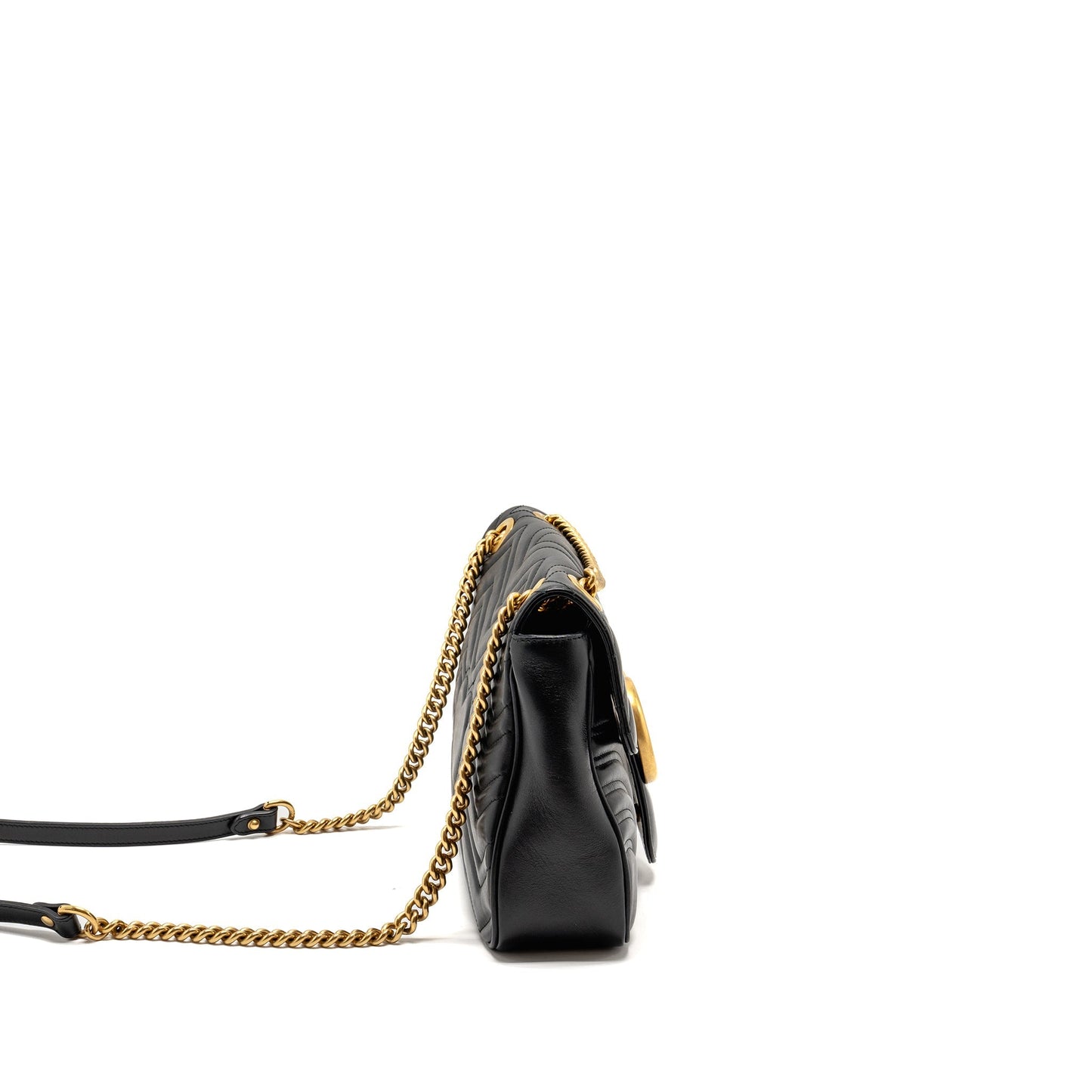 Gucci Medium GG Marmont Shoulder Bag Calfskin Black