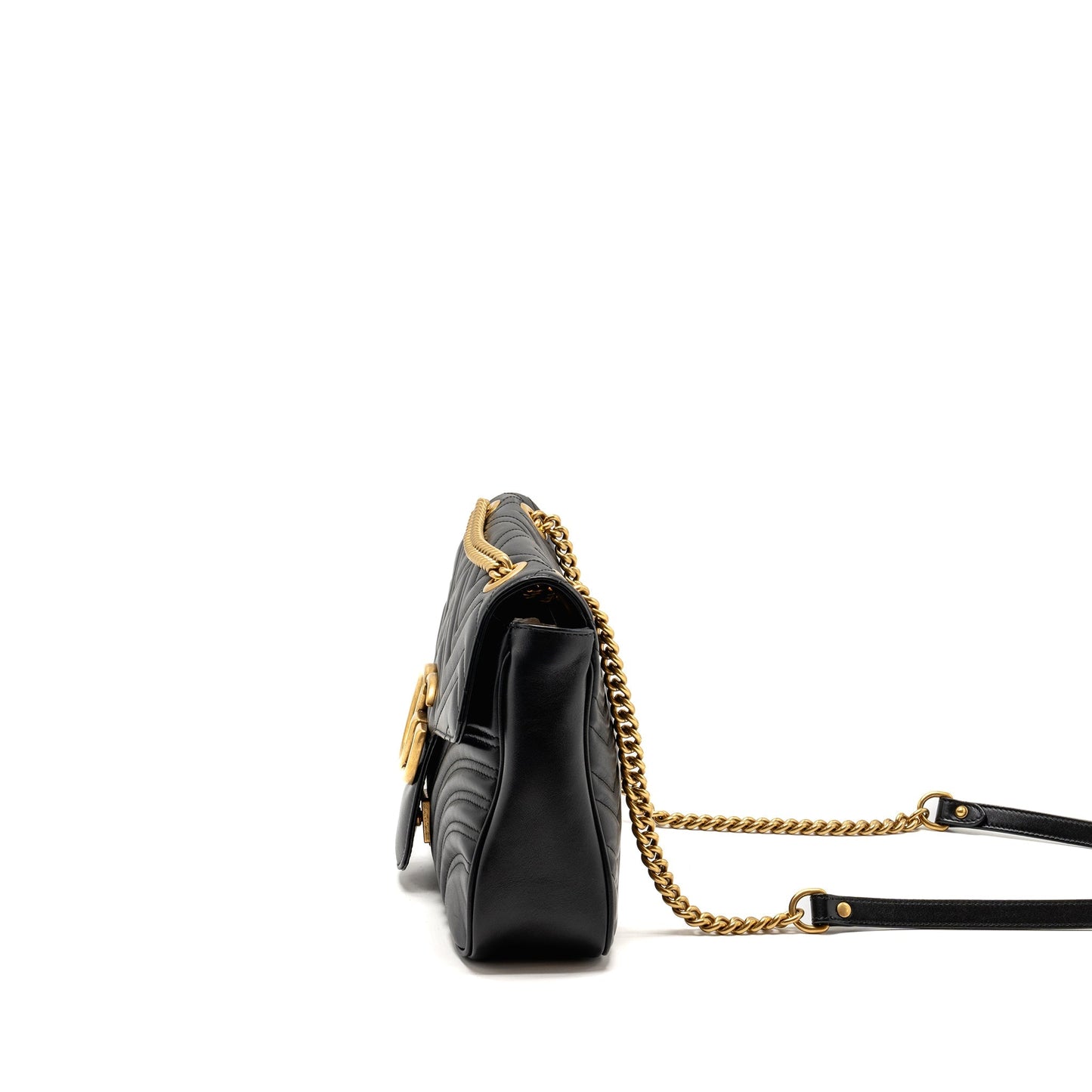 Gucci Medium GG Marmont Shoulder Bag Calfskin Black