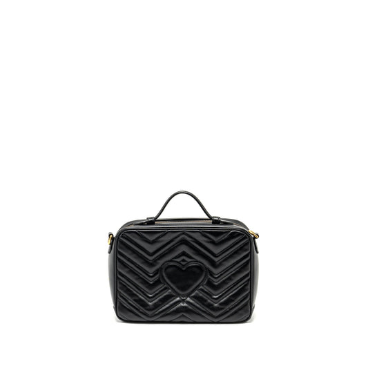 Gucci GG Marmont Zip Around Top handle camera bag calfskin black