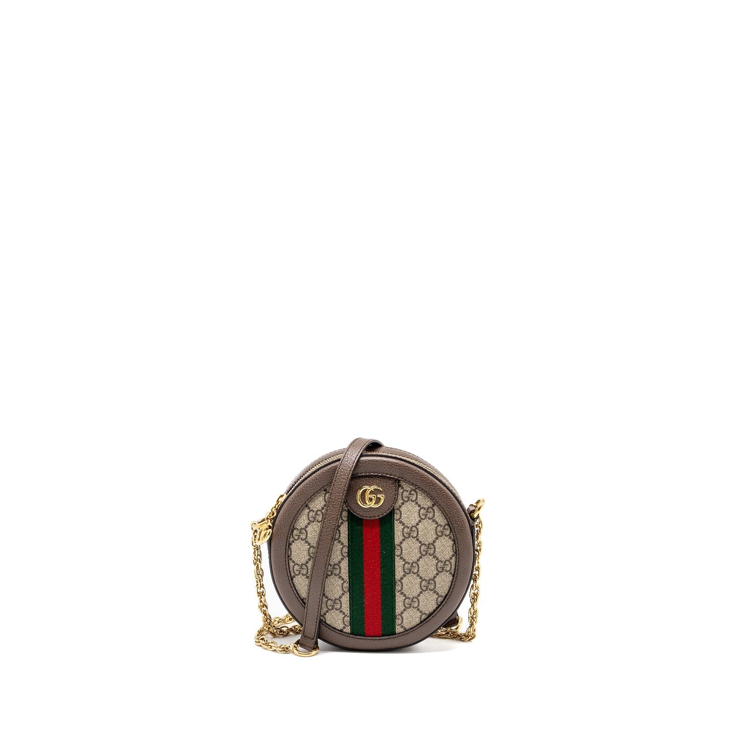 Gucci Ophidia GG mini round Shoulder bag GG supreme canvas / brown