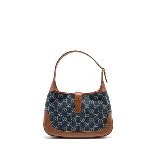 Gucci Jackie 1961 Small Shoulder Bag Denim/Leather Blue/Brown